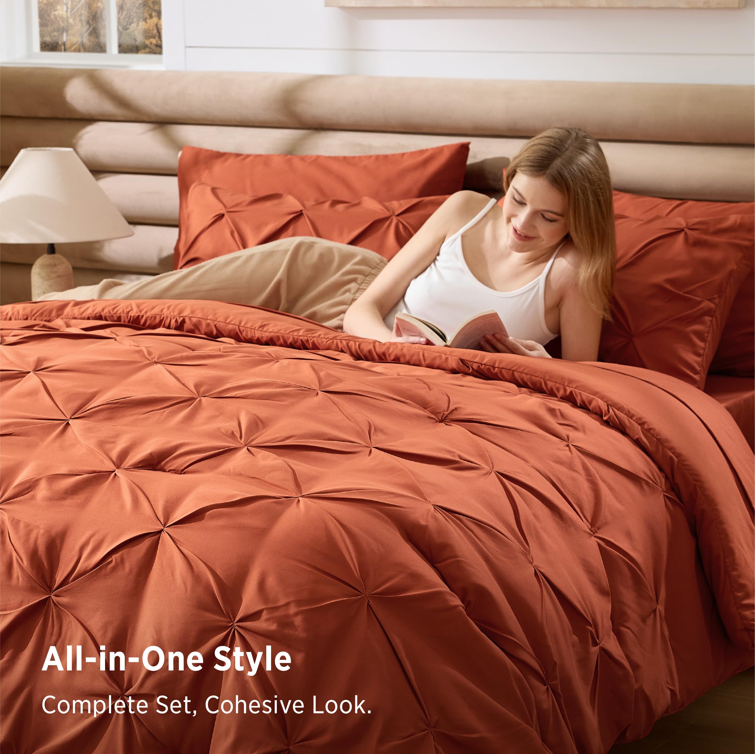 Bedsure taies et draps pliés illustrant rangement et coordination