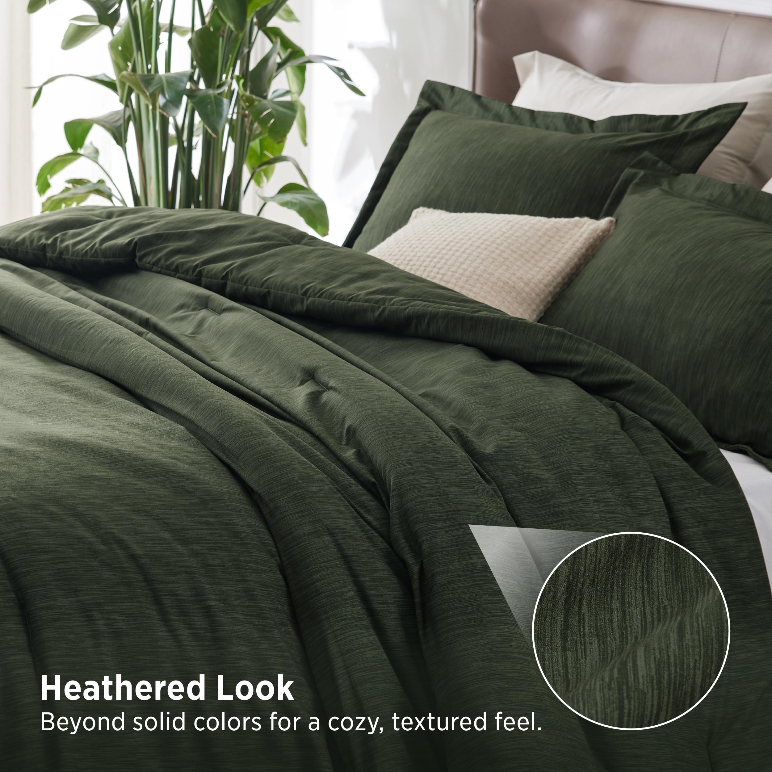 Bedsure taies d'oreiller olive détail offrant look coordonné pratique