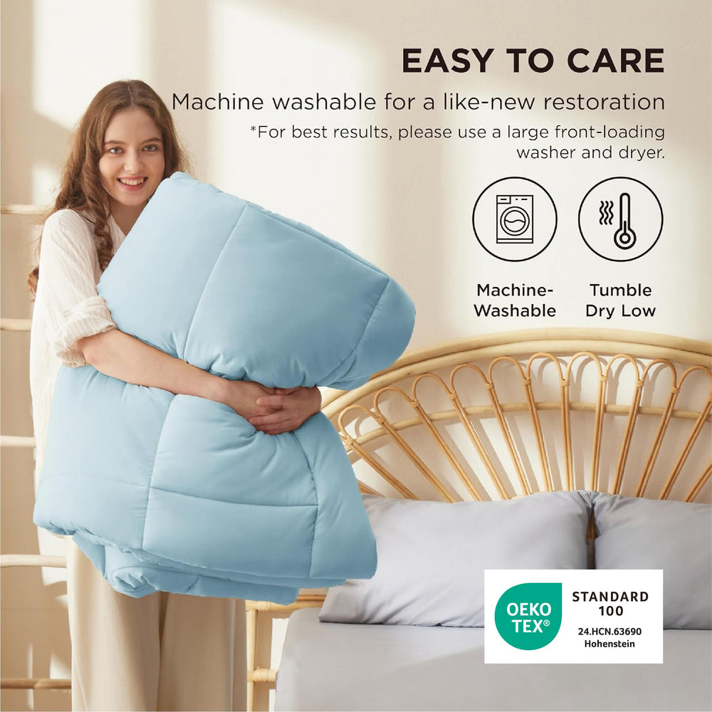 Bedsure couette queen mise en échelle pour visualiser dimensions et couverture