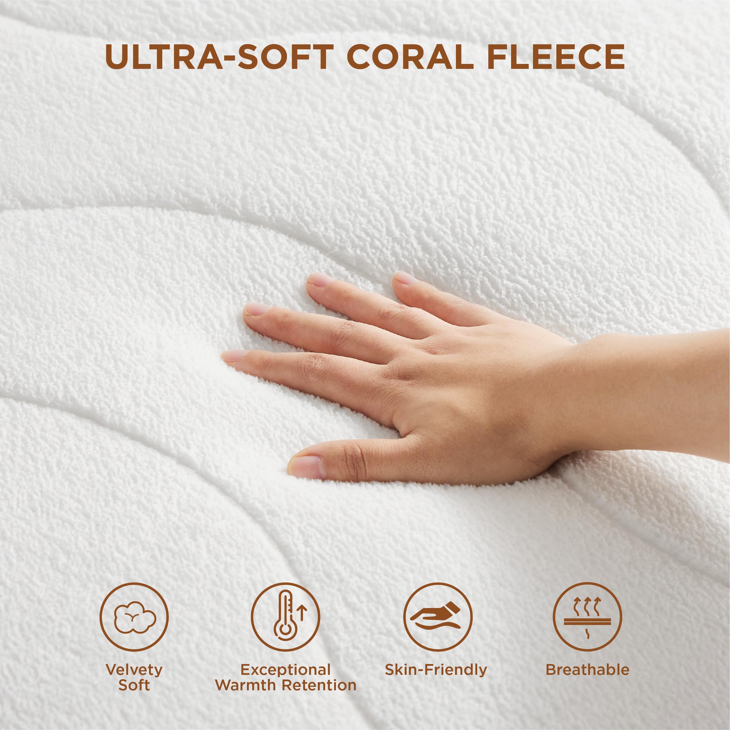 Bedsure texture en coral fleece proche, douceur visible pour nuits douillettes