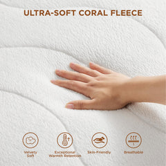Bedsure texture en coral fleece proche, douceur visible pour nuits douillettes