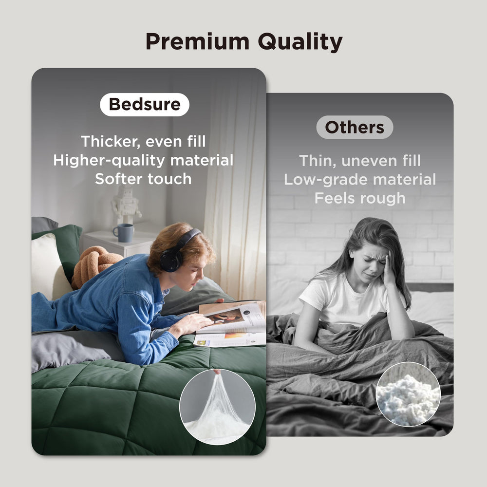 Bedsure gros plan du matelassage diamant et douceur du tissu