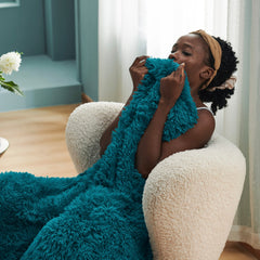 Bedsure gros plan peluche fourrure montrant douceur et chaleur visuelle