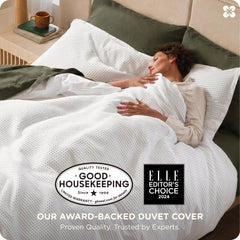 Bedsure gros plan sur la texture gaufrée montrant un confort respirant