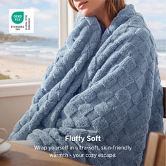 Bedsure gros plan texture fleece, douceur visible pour détente