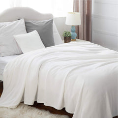 Bedsure gros plan microfibre montrant texture duveteuse et confort tactile