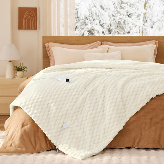 Bedsure gros plan jacquard bobble 320GSM pour toucher texturé et isolation