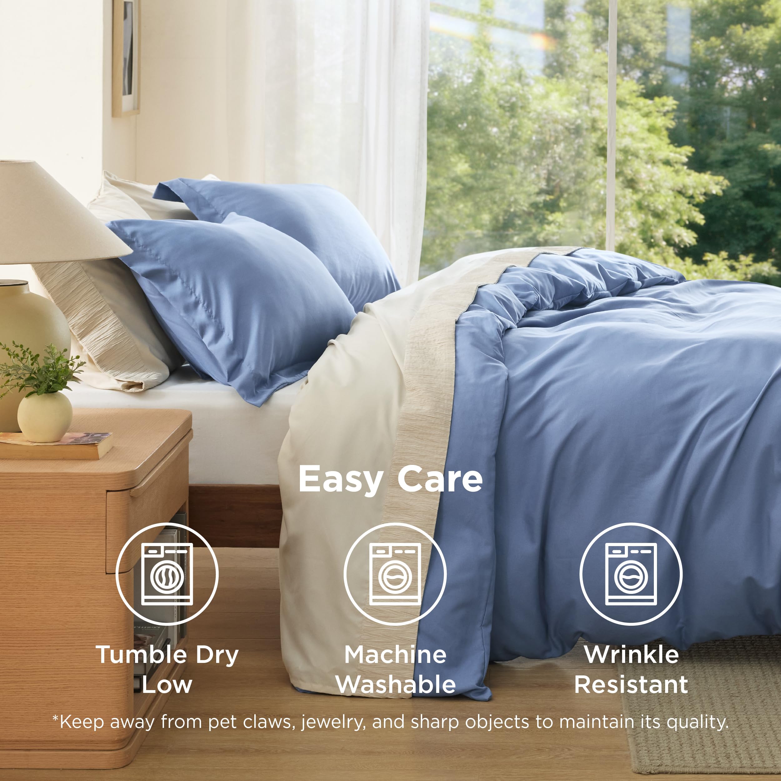 Bedsure texture pincée illustrant la douceur et la qualité du tissu