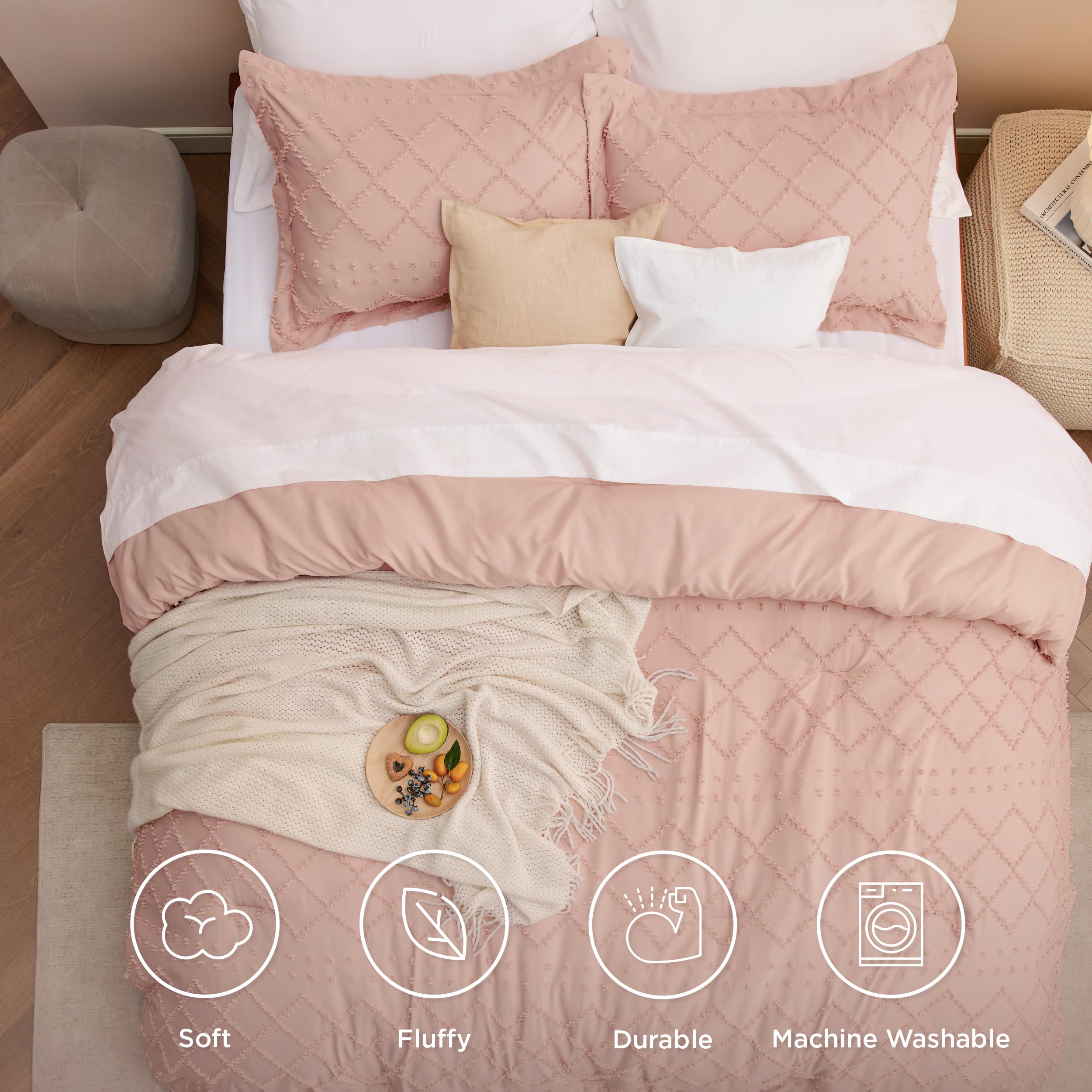 Bedsure gros plan microfibre brossée pour douceur et confort respirant