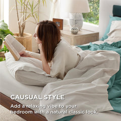 Bedsure gros plan texture percale respirante et douce