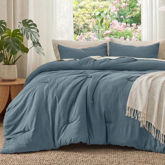 Bedsure gros plan sur la texture pré-lavée illustrant douceur et confort