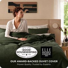 Bedsure gros plan du tissage gaufré mettant en valeur la texture et confort visuel