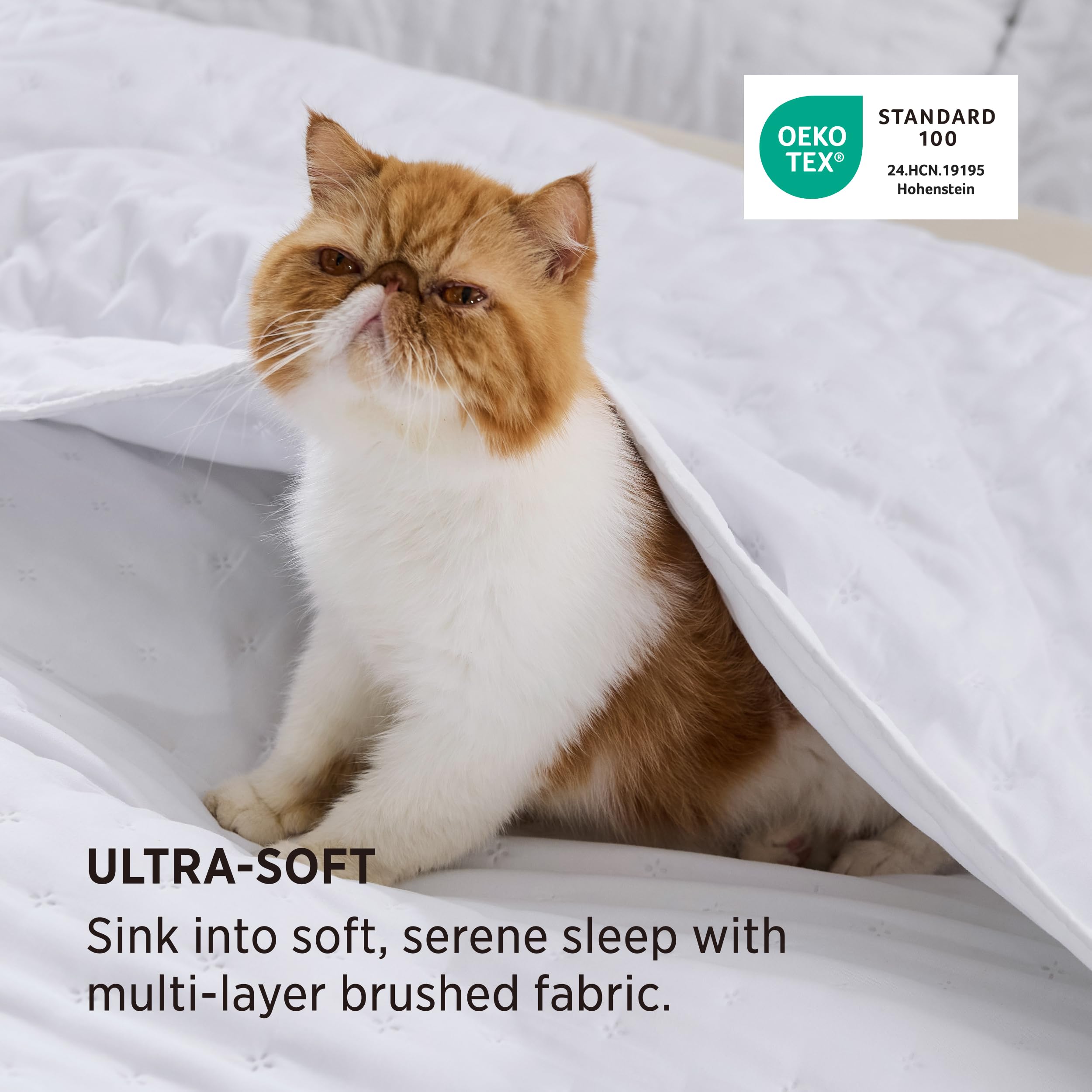 Bedsure détail tissu brossé montre douceur et confort lavable