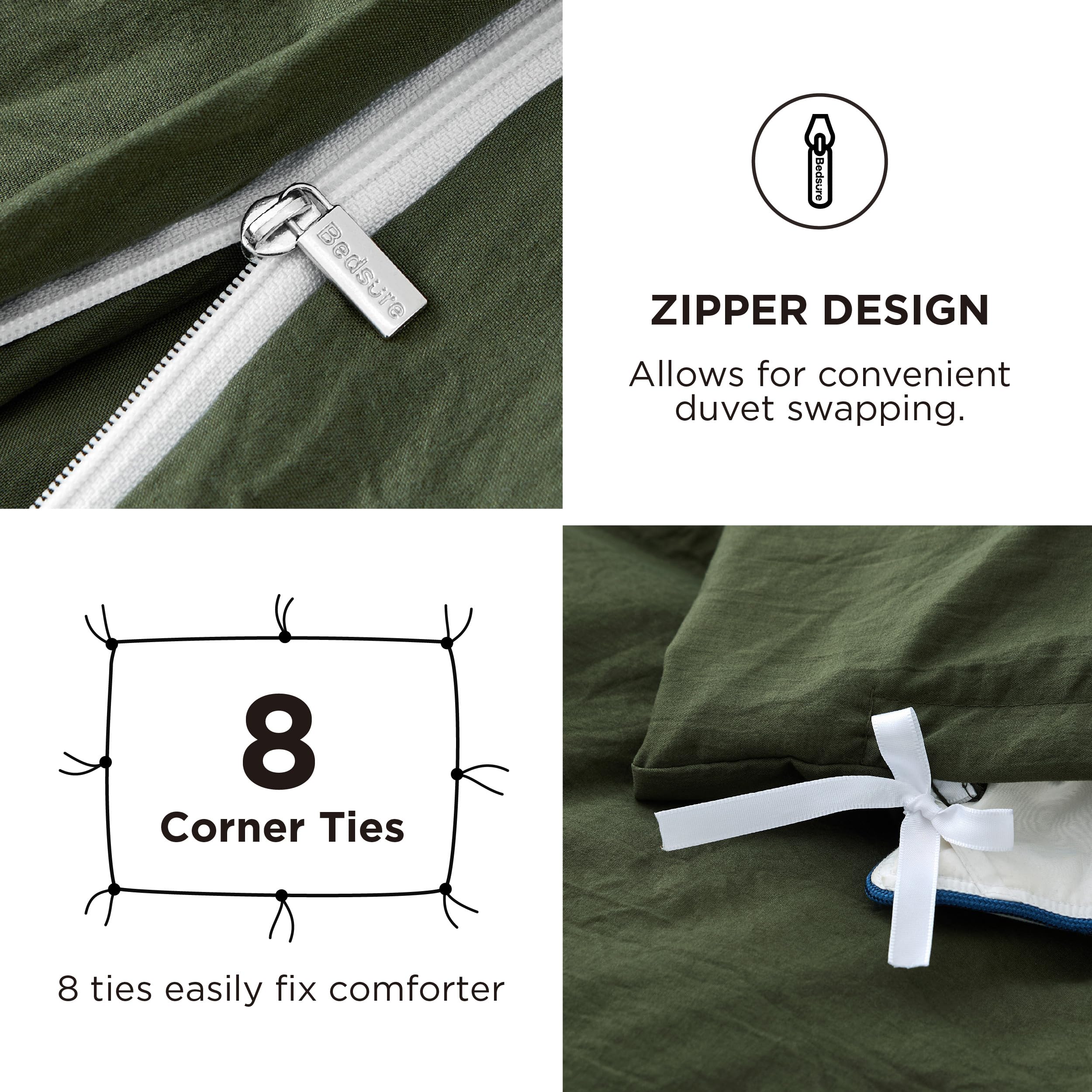Bedsure gros plan tissu microfibre pré-lavé pour toucher soyeux et durable