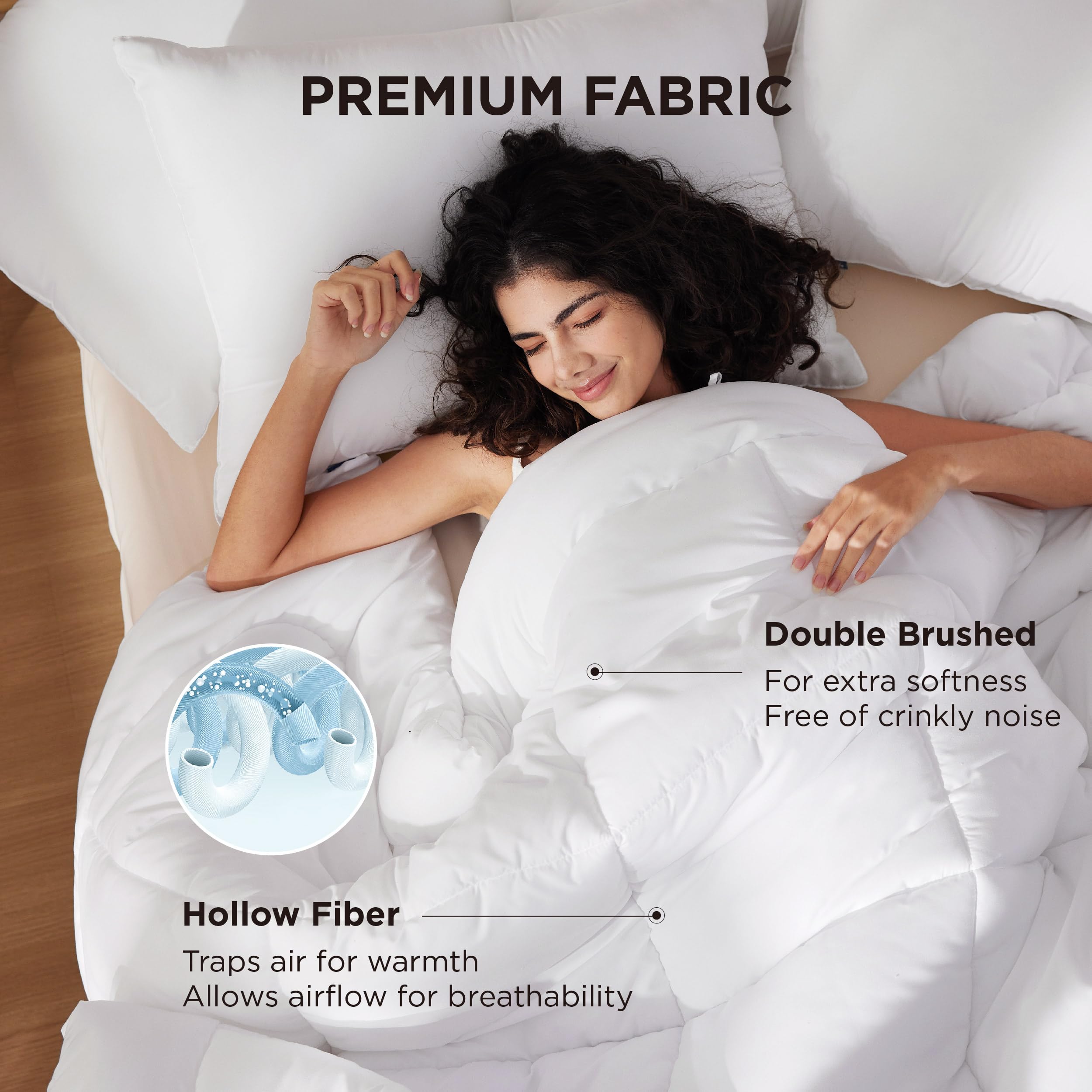 Bedsure gros plan du tissu doux montrant résistance et respirabilité