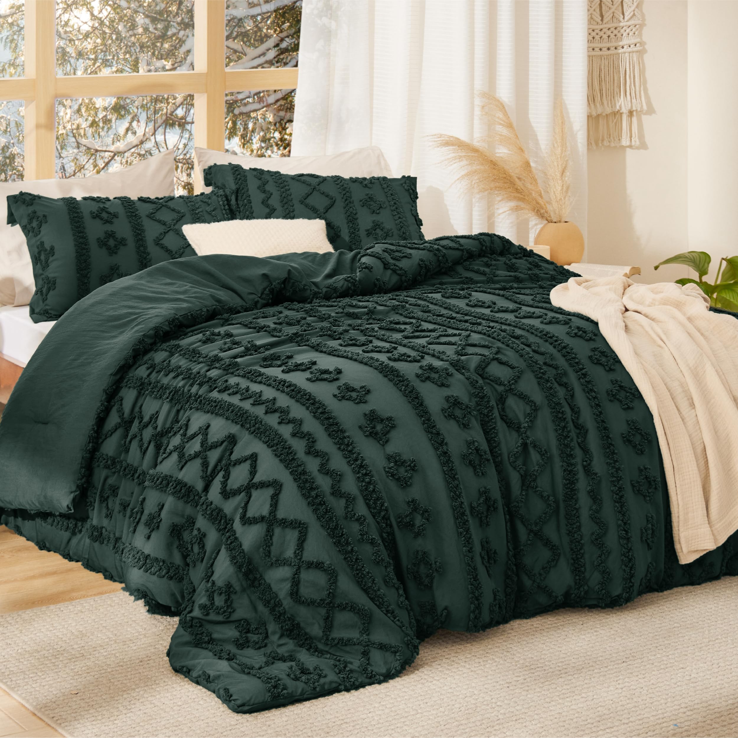 Bedsure détail du tissu tufté relief esthétique et toucher doux