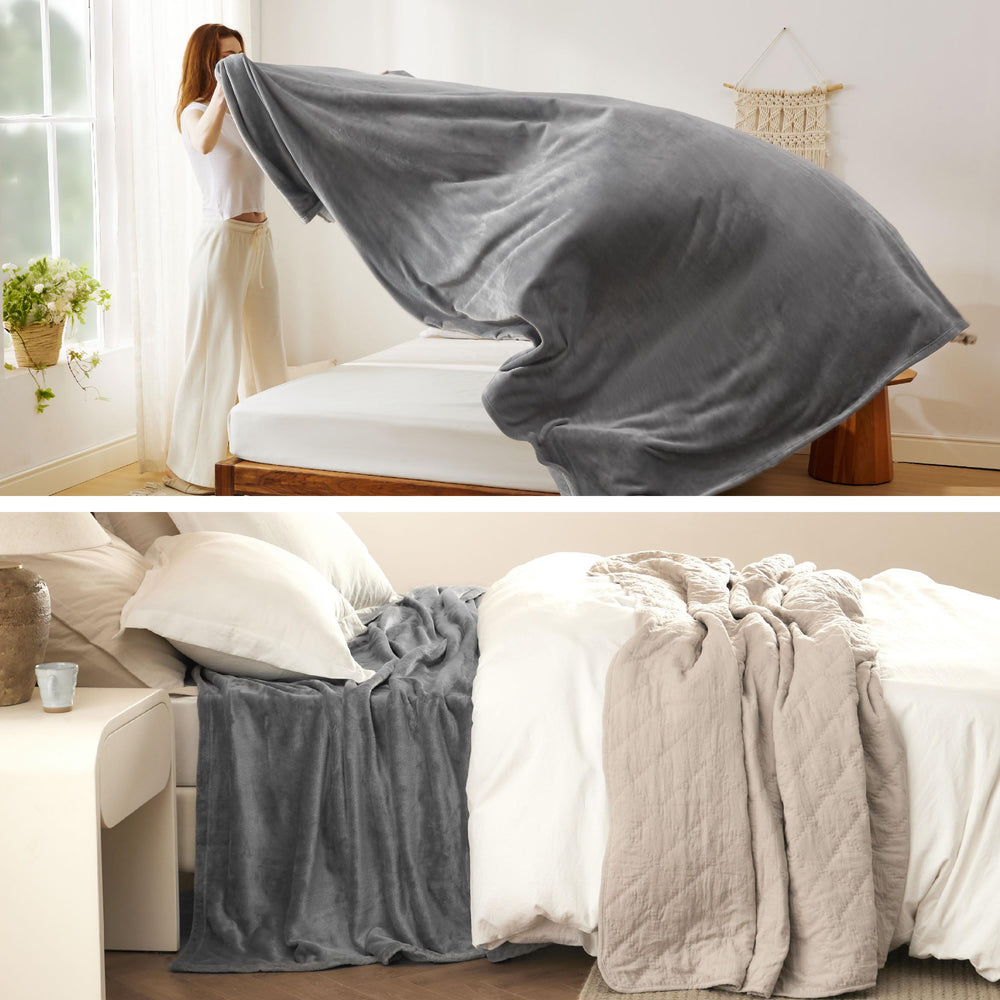 Bedsure plaid utilisé sur canapé pour détente immédiate