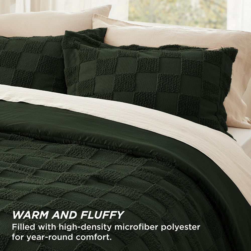 Bedsure gros plan jacquard damier montrant texture élégante et durable