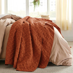 Bedsure gros plan motif tressé basket weave offrant texture décorative raffinée