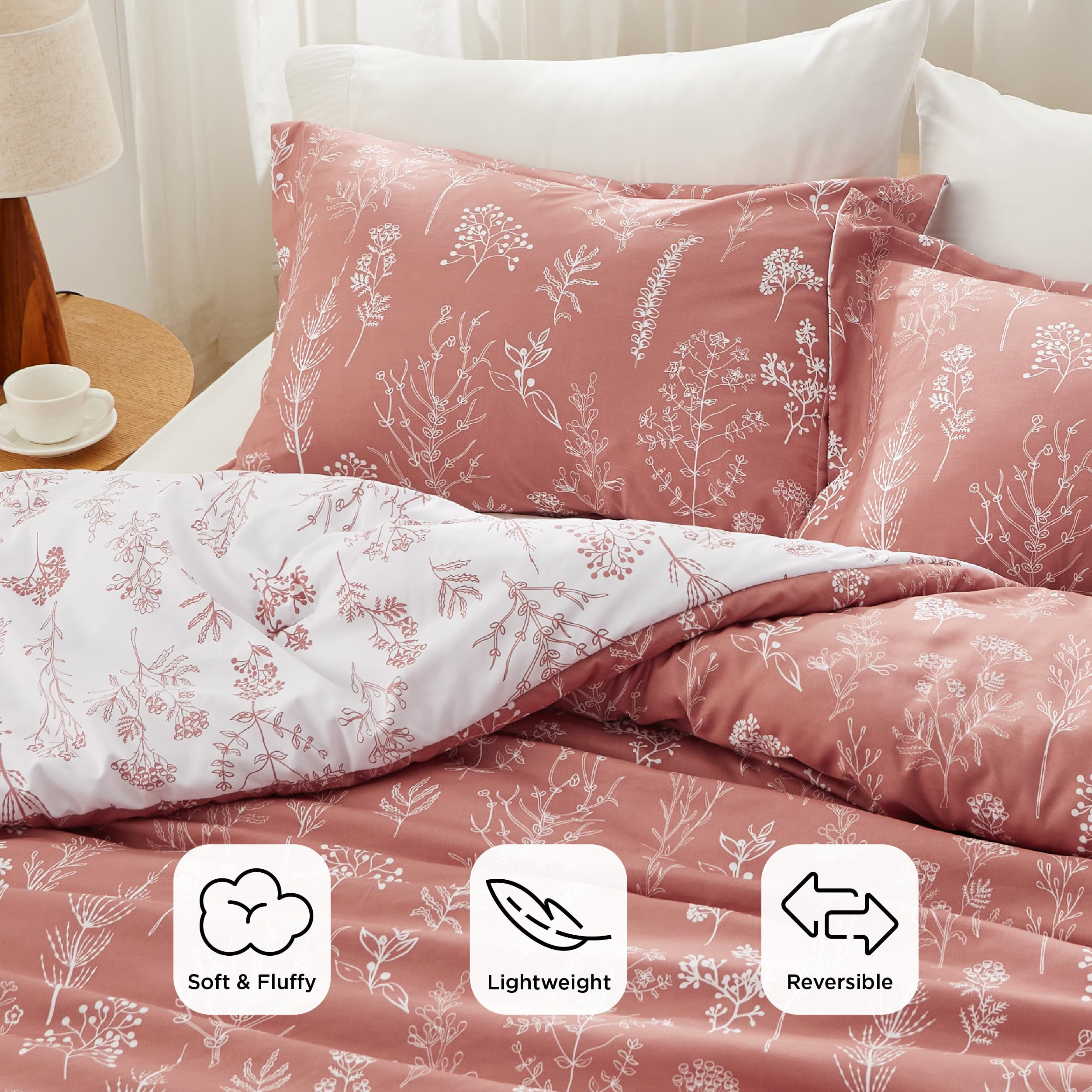 Bedsure gros plan sur la texture et quilting assurant maintien du garnissage et confort