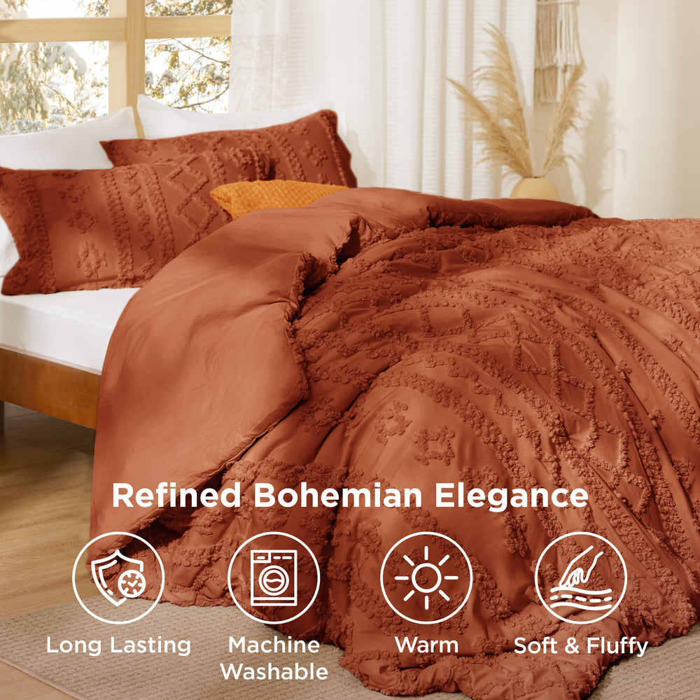 Bedsure gros plan touffes brodées 3D, ajoute texture décorative