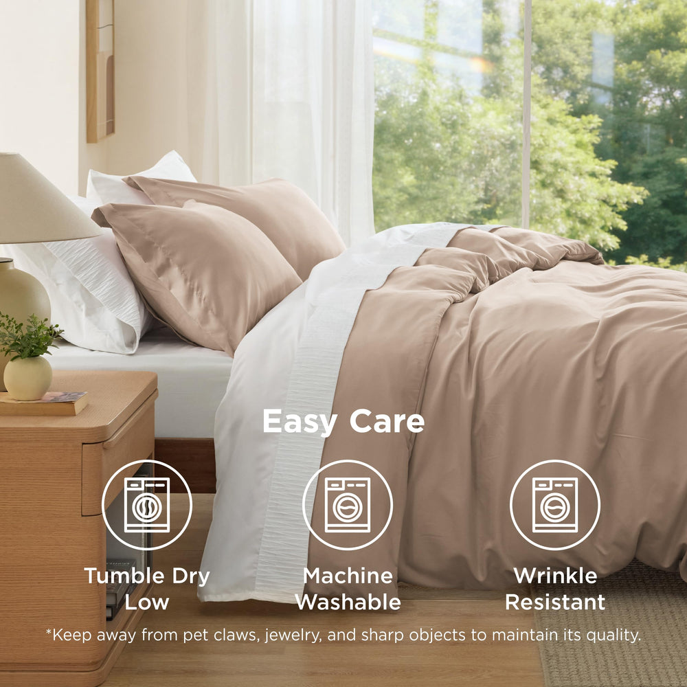 Bedsure mise en scène chambre, style light khaki harmonieux