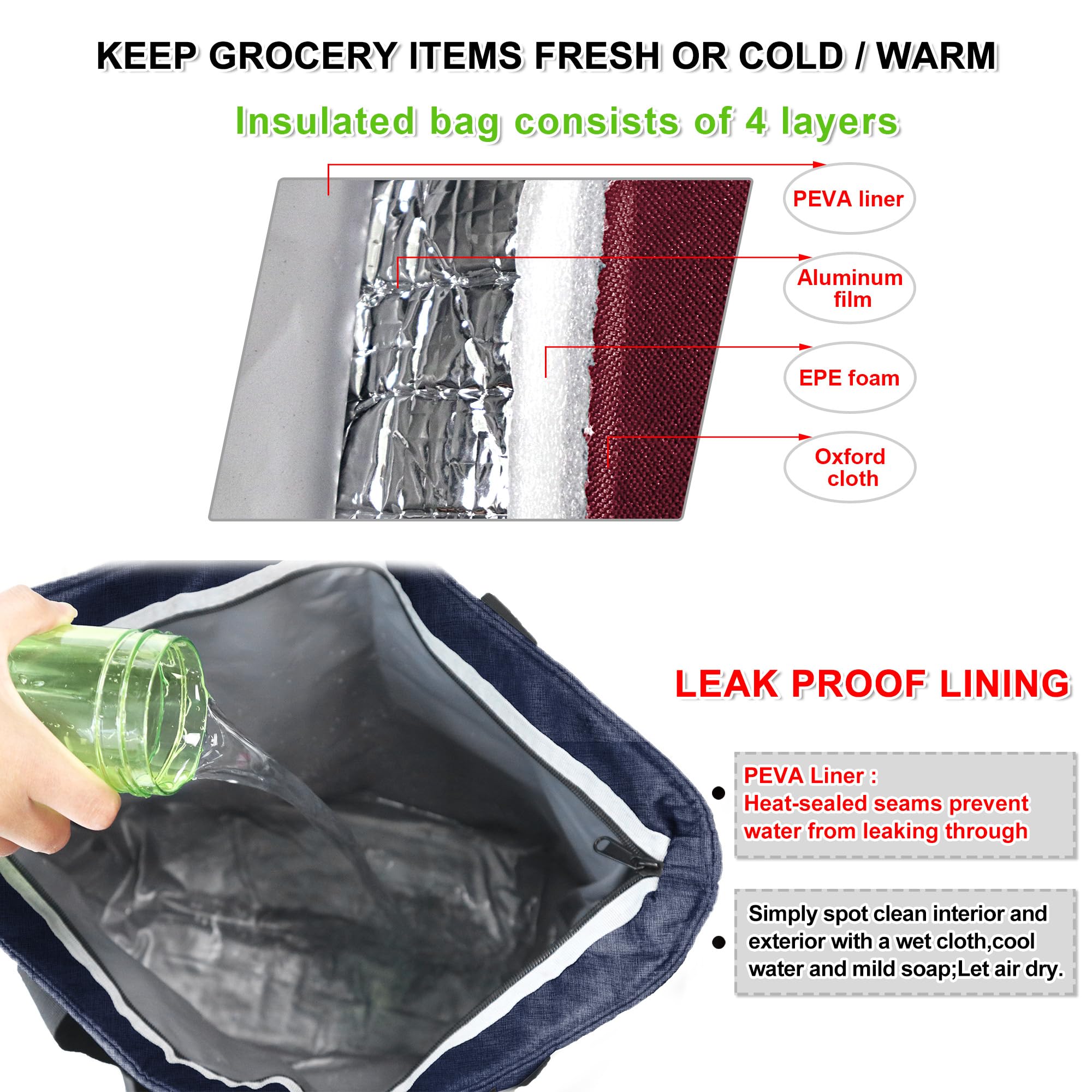 BeeGreen sac plié à plat pour rangement compact et gain de place