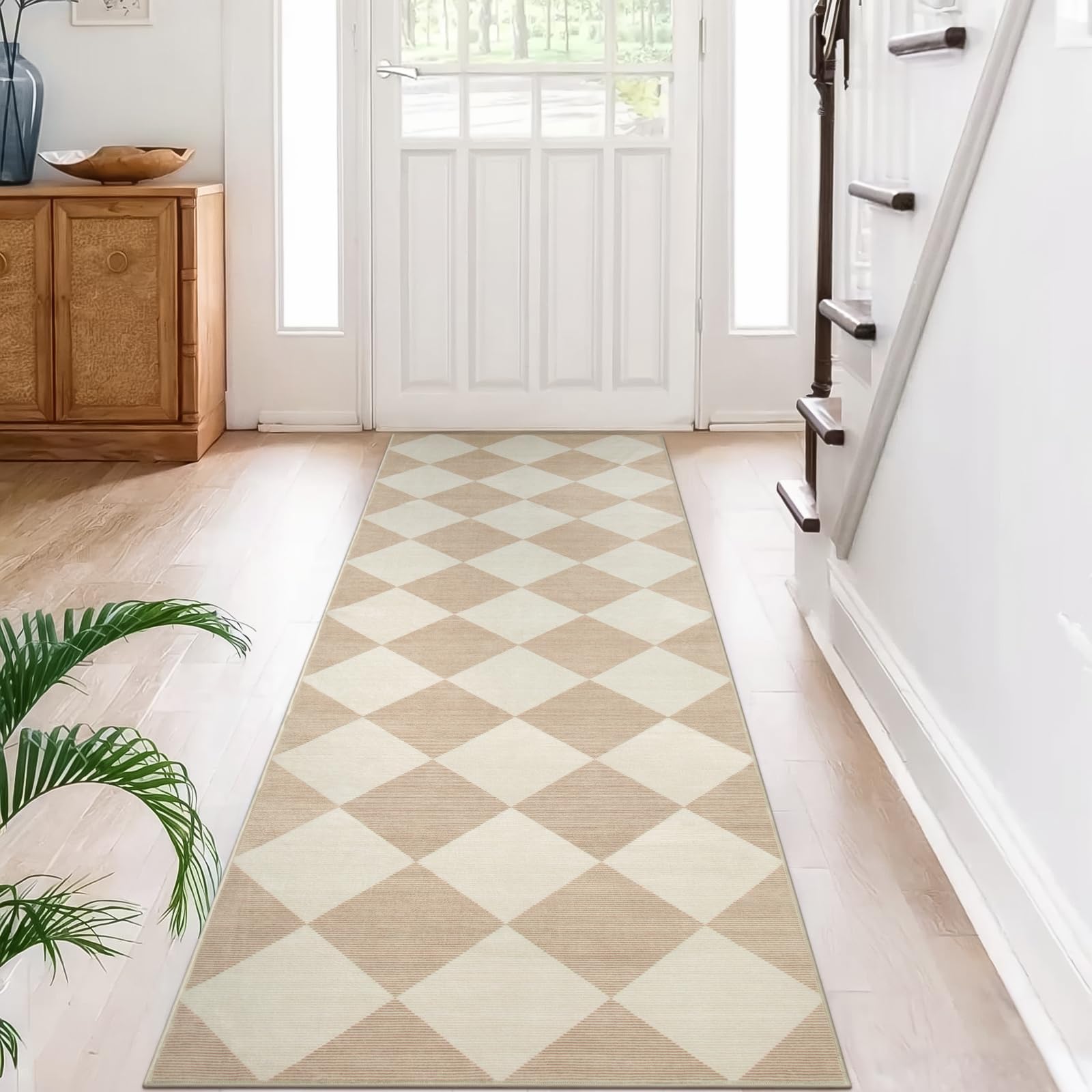 Beeiva face avant montrant le design carreaux et la couleur beige, apporte élégance