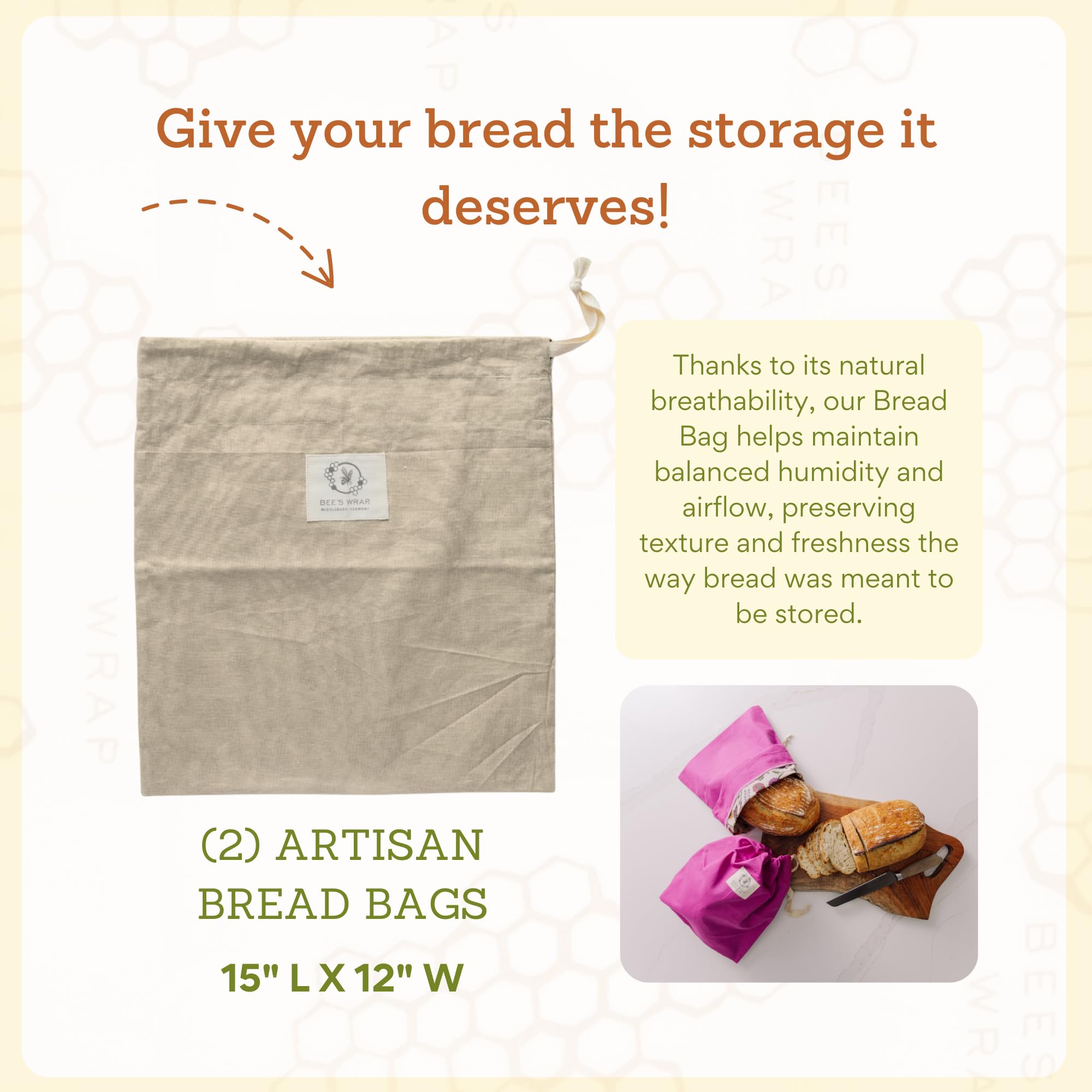 Bee's Wrap gros plan couture et tissu en coton biologique garantissant durabilité