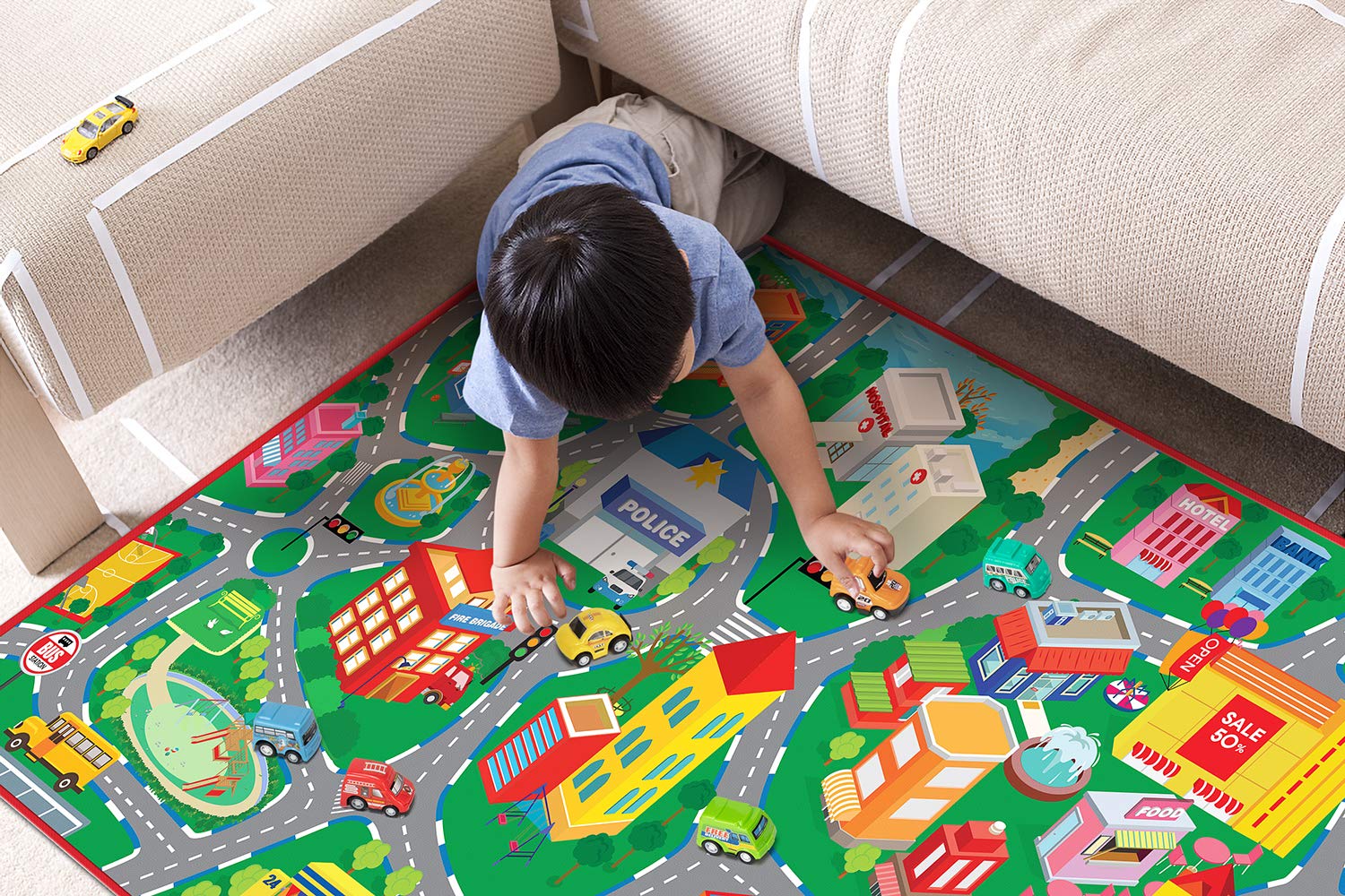 beetoy six petites voitures incluses prêtes à jouer et à apprendre
