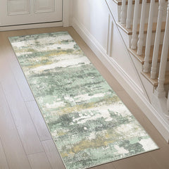 BEIMO vue face avant du tapis vert abstrait apportant style élégant
