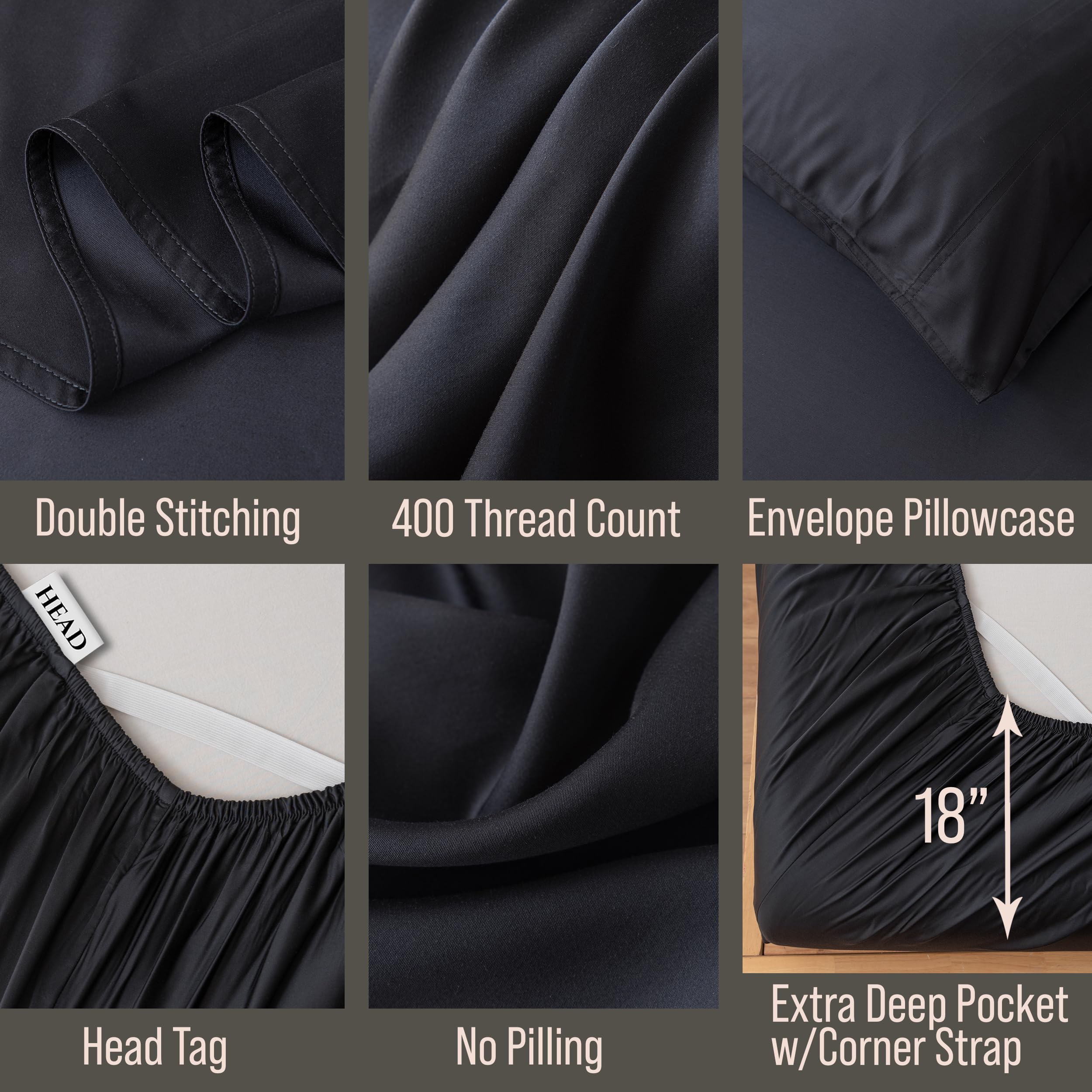 BC Bella Coterie coin de drap-housse élastique 18" qui assure un maintien sûr