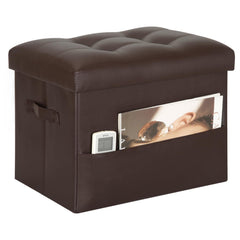BelugaHelper pouf coffre face avant design brun, optimise rangement et style