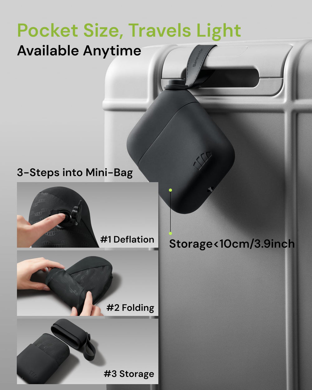 BENEUNDER sac de rangement servant aussi de pompe, gain de place pratique