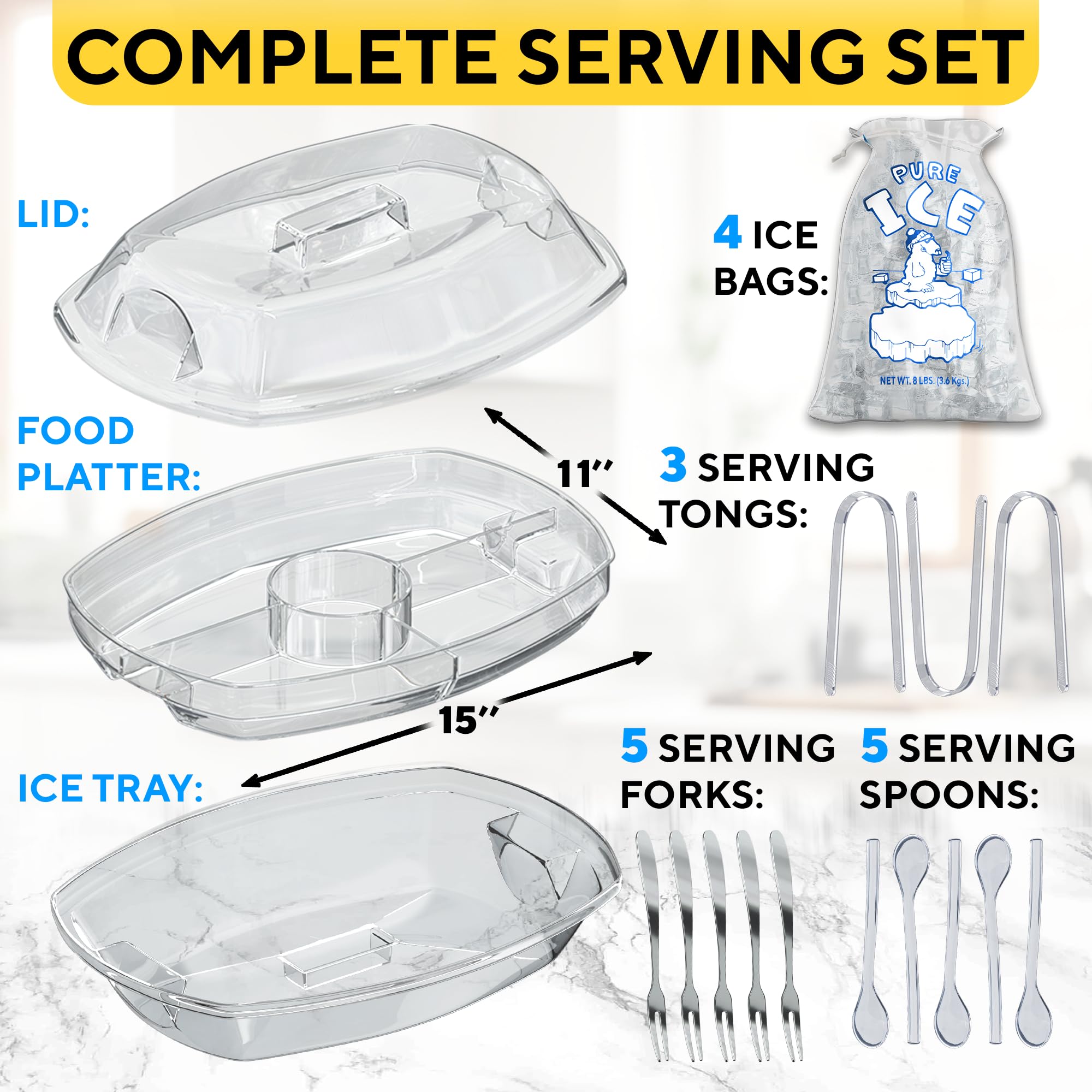 Benicci plateau fond à glace amovible pour garder aliments frais longtemps