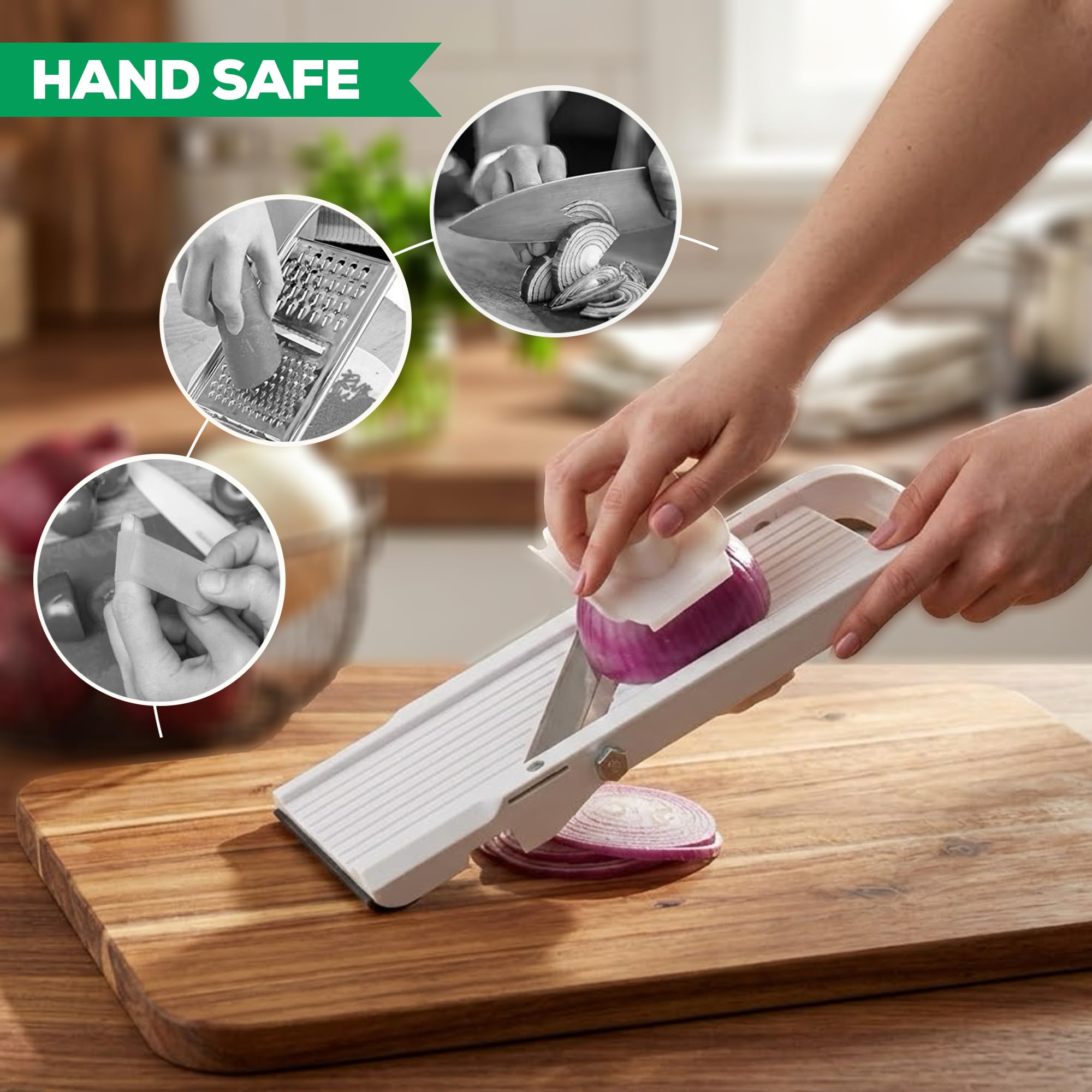 Benriner poignée ouverte ergonomique garantissant une prise confortable et stable