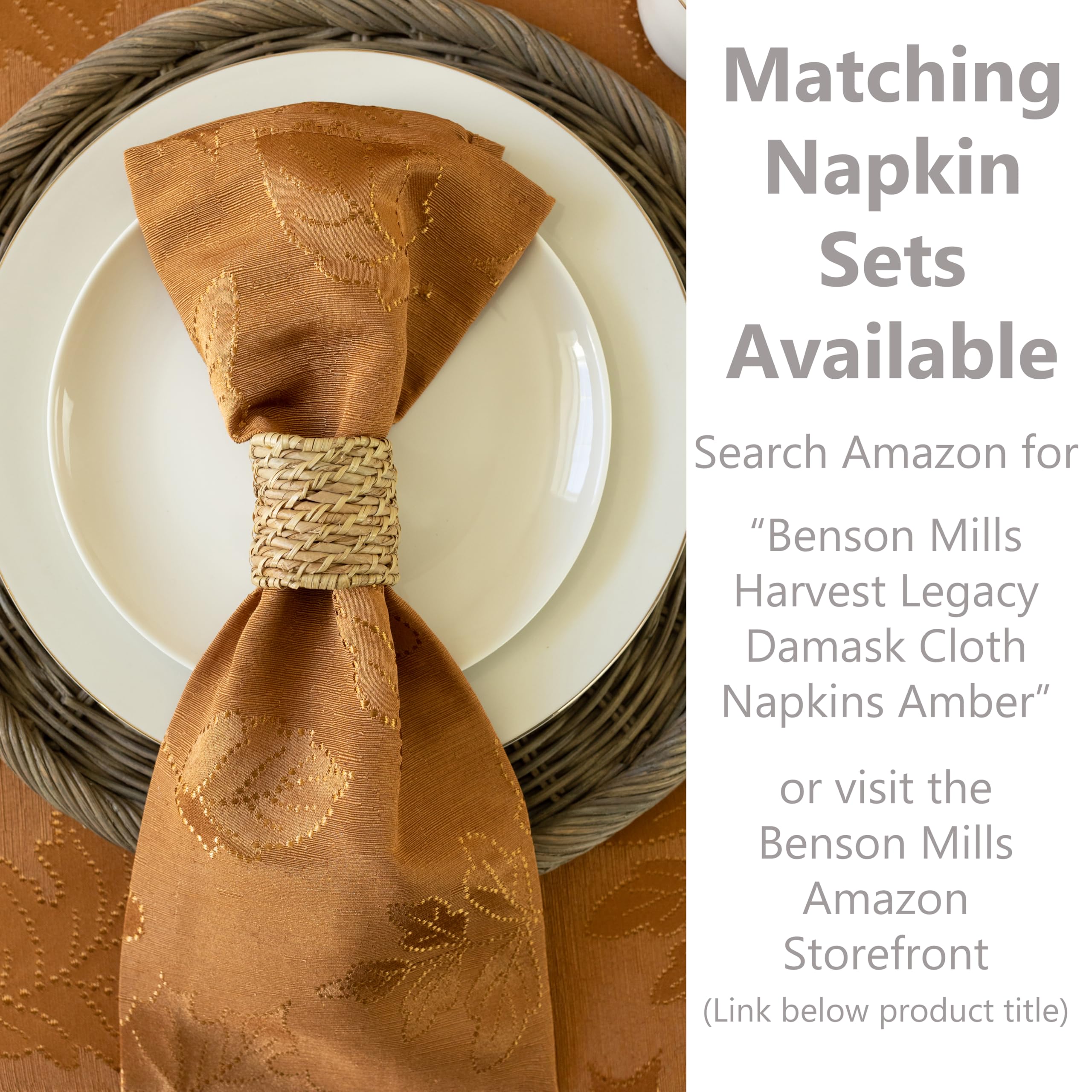 Benson Mills nappe Harvest Legacy amber sur table dressée créant ambiance chaleureuse
