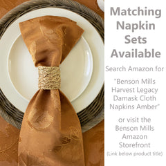 Benson Mills nappe Harvest Legacy amber sur table dressée créant ambiance chaleureuse