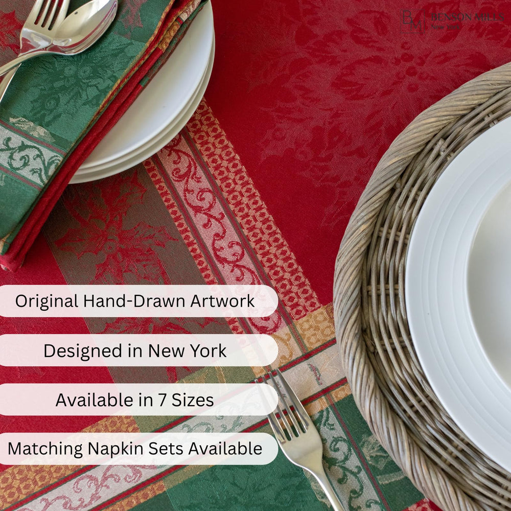 Benson Mills nappe Holiday Legacy installée pour un dîner festif