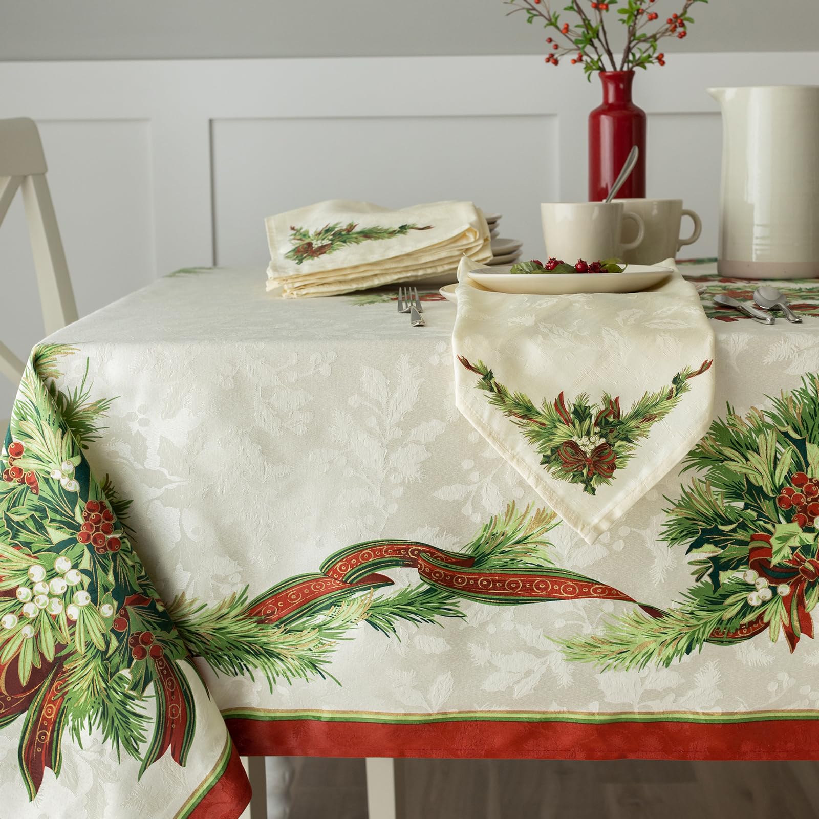 Gros plan du tissage jacquard Benson Mills mettant en valeur relief et durabilité