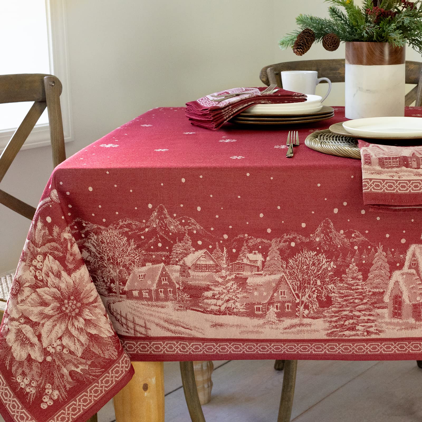 Benson Mills vue face de la nappe pour une table festive élégante