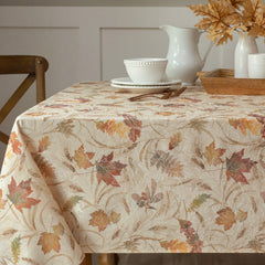 Benson Mills face avant de la nappe Nature's Leaves montrant motif automnal et finition