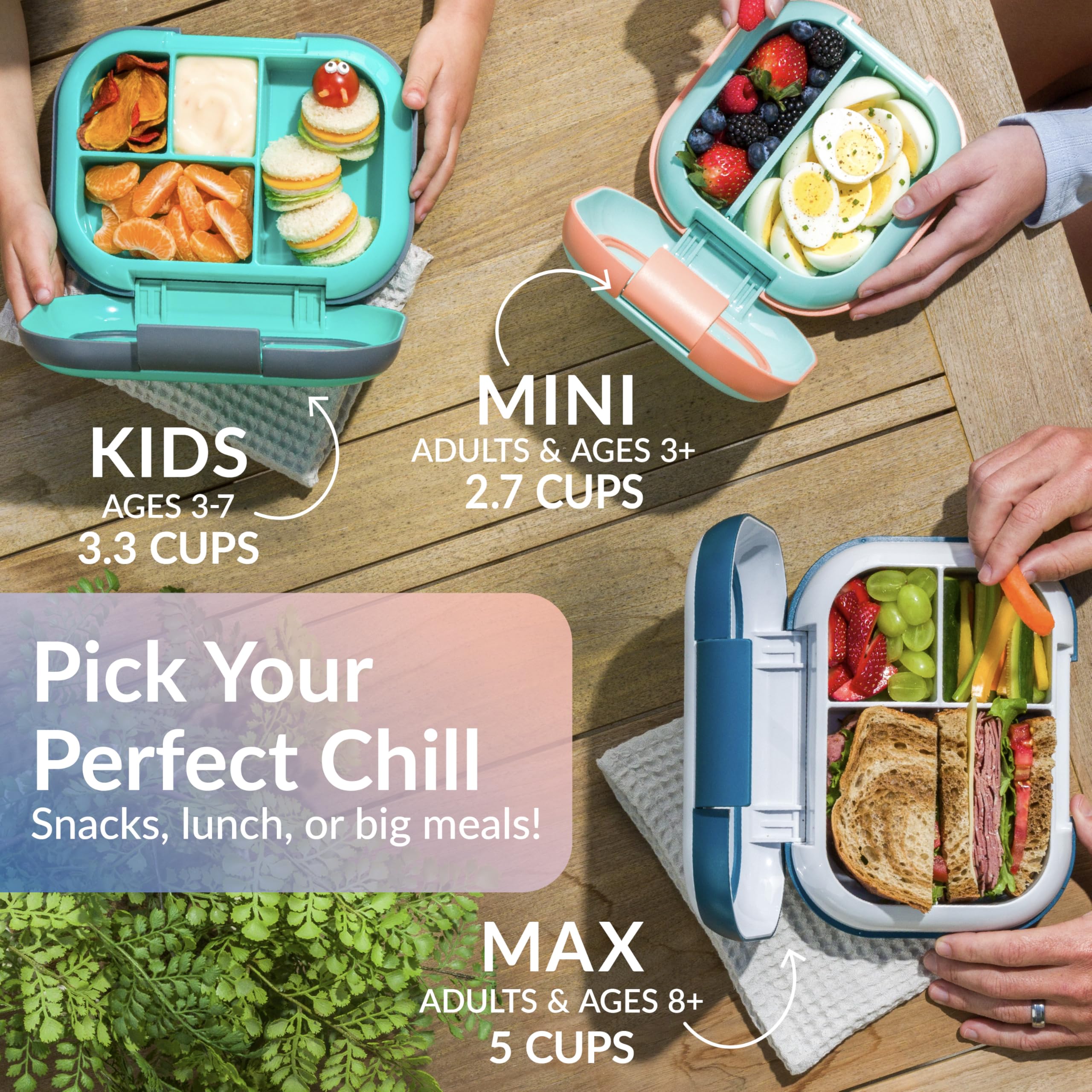 Bentgo Chill Max rempli sandwich et accompagnements pour repas complet