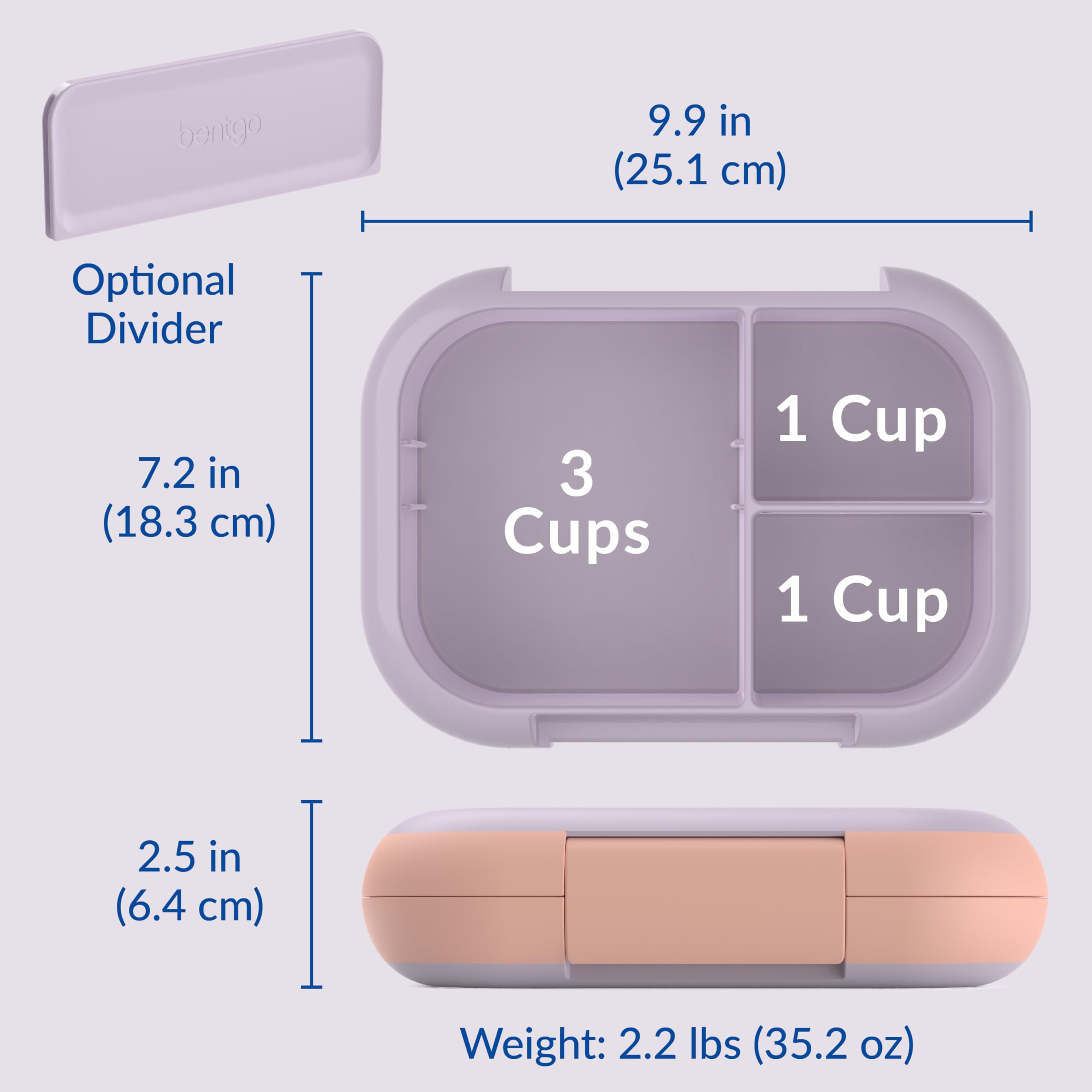 Bentgo Chill Max échelle avec main montrant capacité 5 tasses pratique