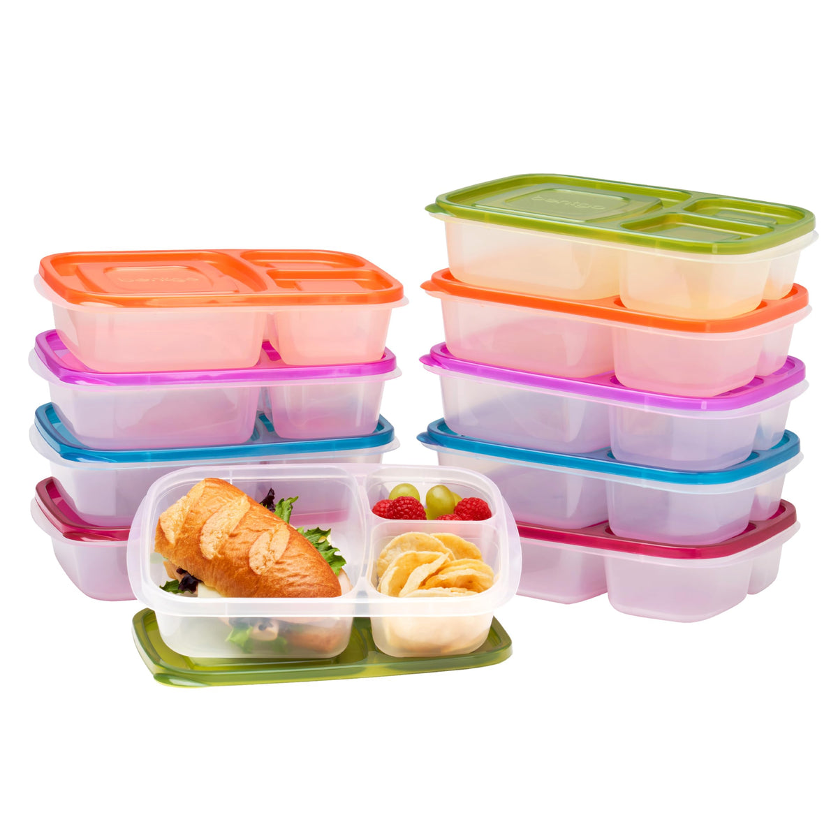 Bentgo Easyboxes ensemble de 10 boîtes front montrant l’ensemble compact et utile