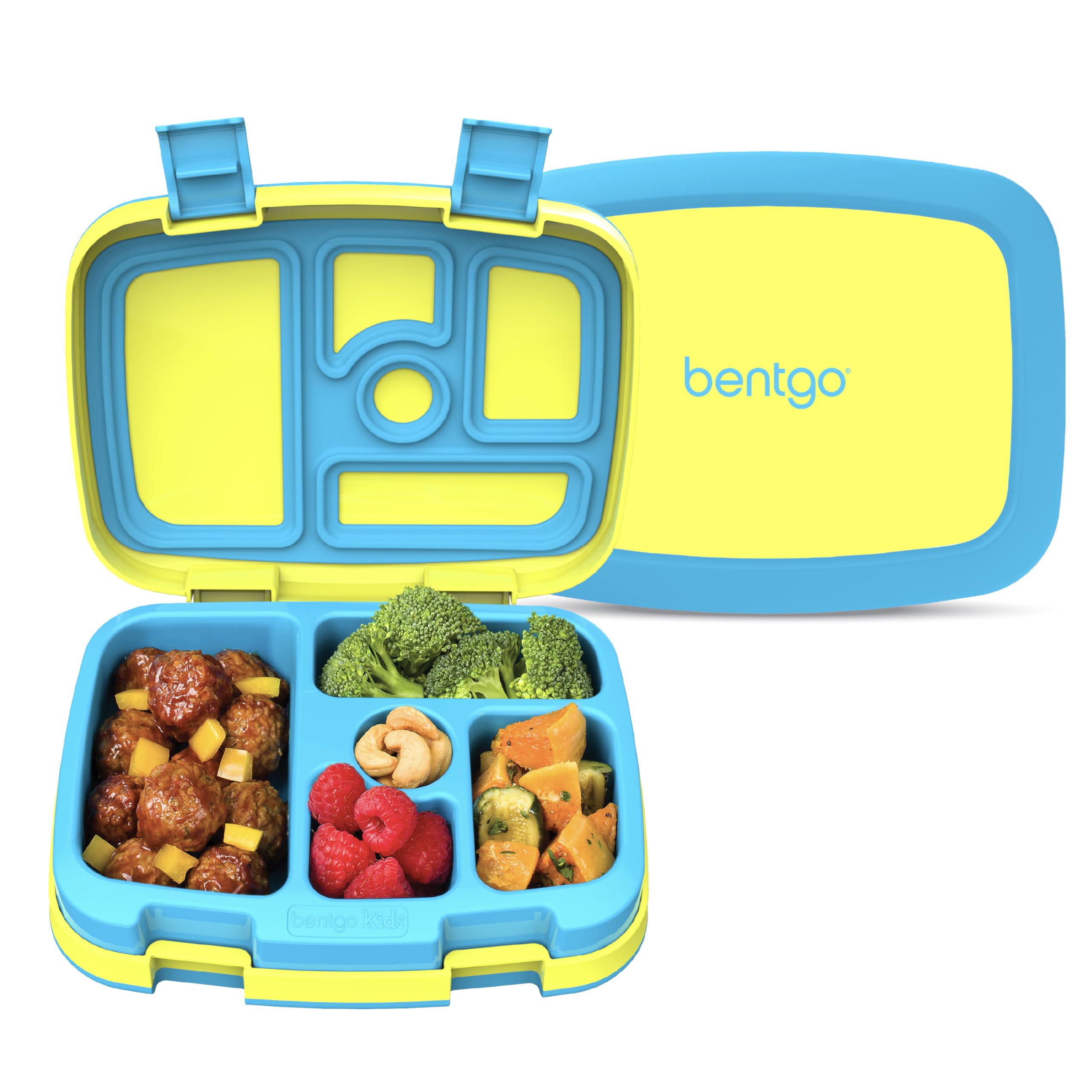 Bentgo Kids vue de face montrant cinq compartiments et portabilité