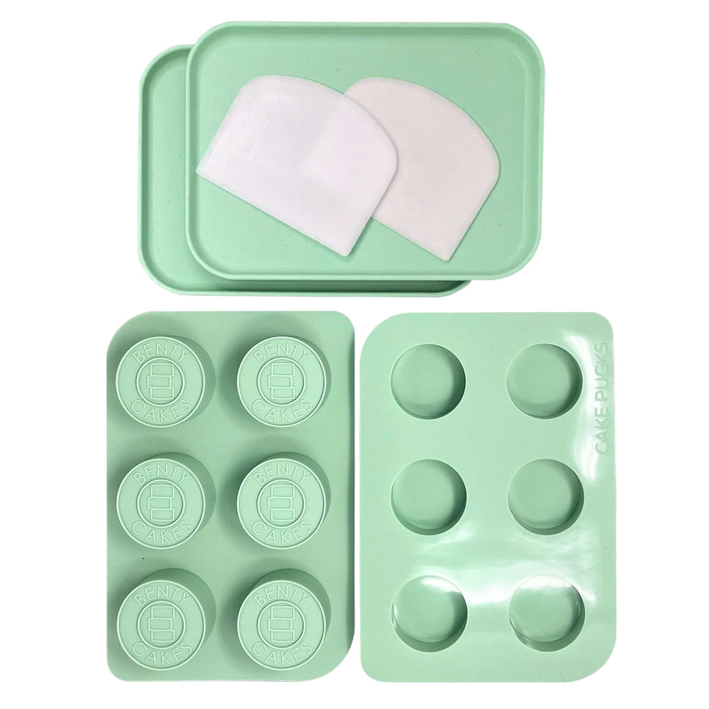 Benty Cakes face du coffret vert montrant contenu et praticité