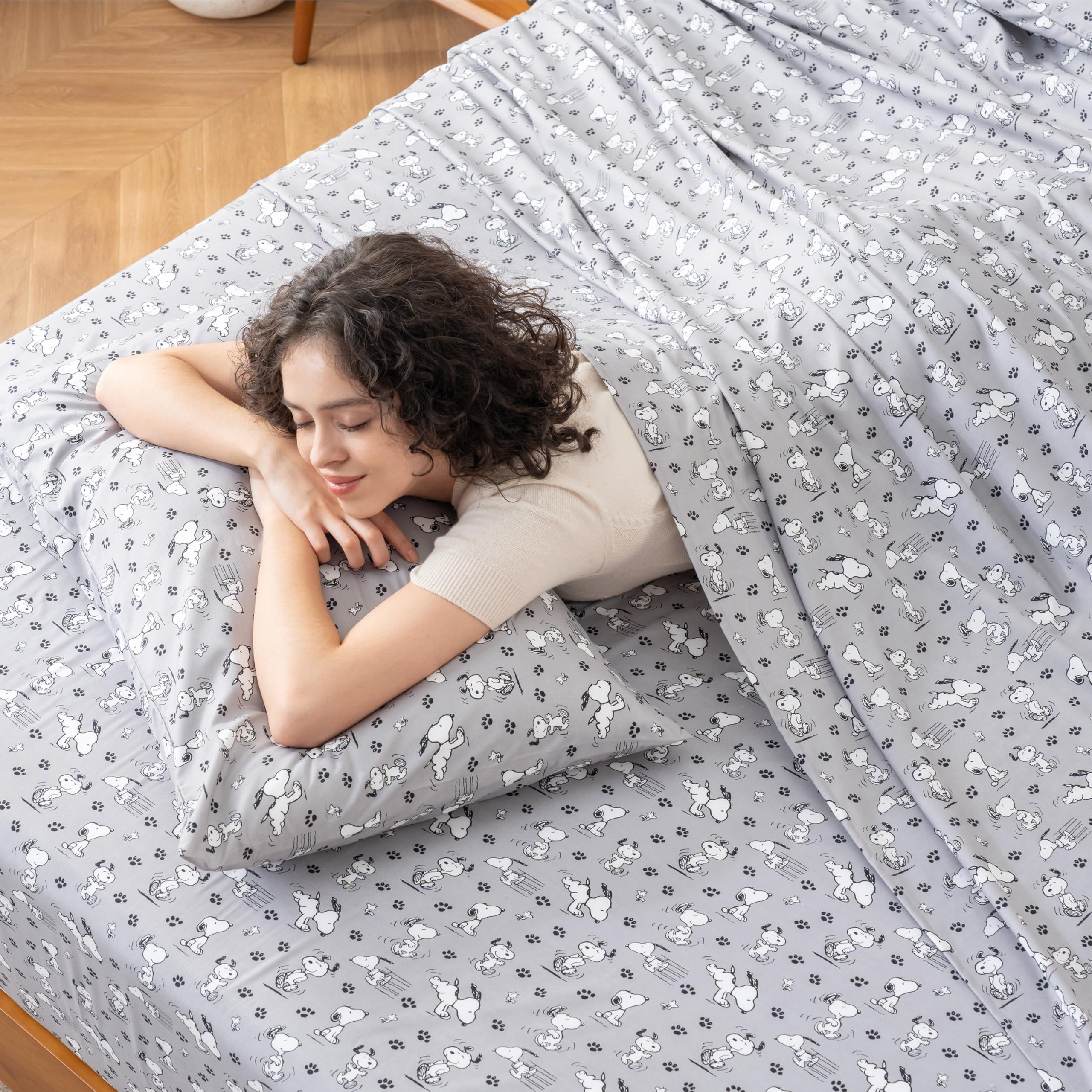 Berkshire Peanuts comparaison taille montrant drap-housse adapté à matelas profonds