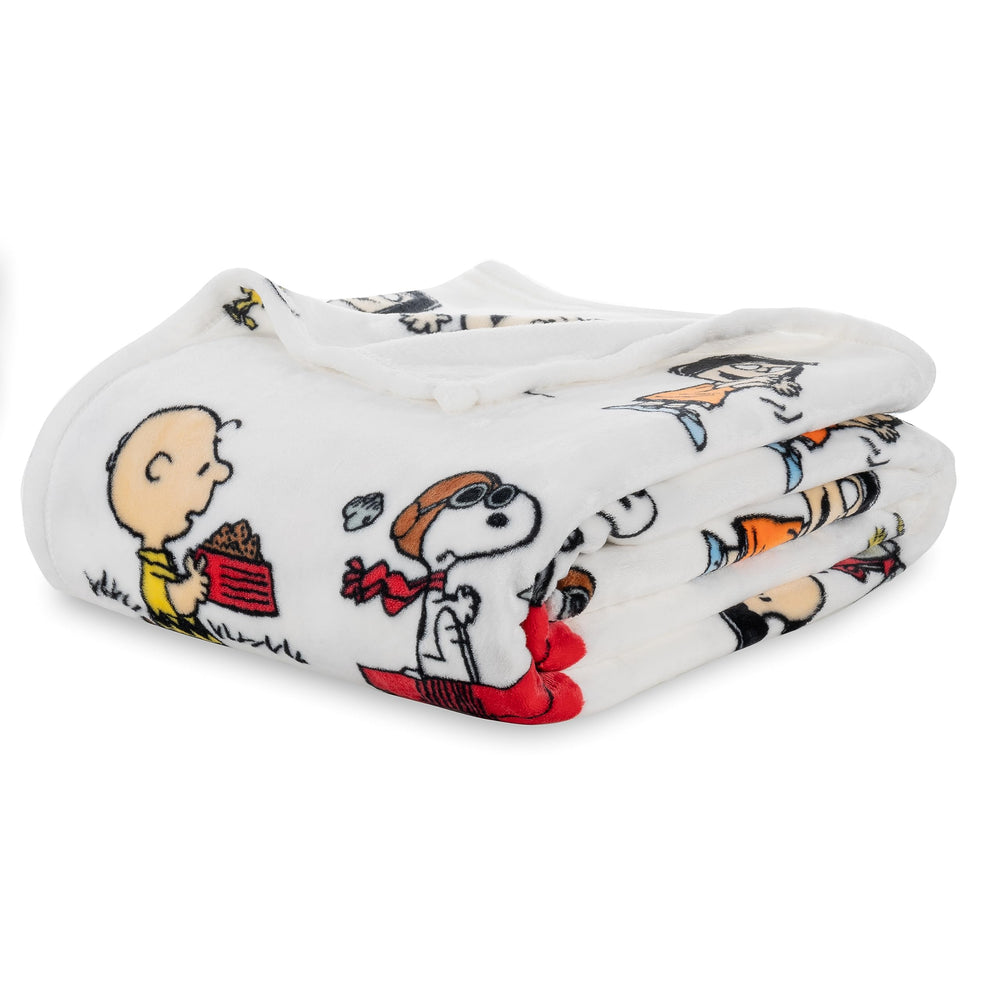 Berkshire Blanket vue avant Snoopy et rayures, apporte charme décoratif
