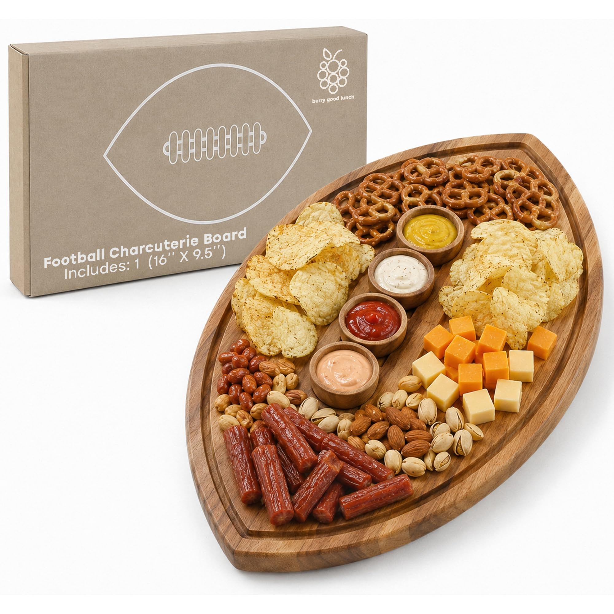 BERRY GOOD LUNCH planche football face avant montrant la forme et l'espace de service